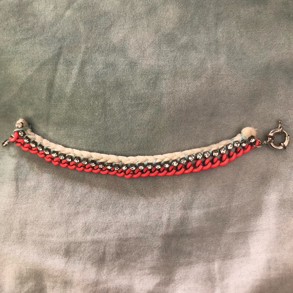 NEON, ROPE, AND CRYSTAL BRACELET